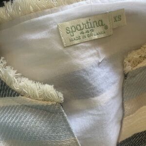 Spartina 449 Cream and Gray Striped Midi Dress